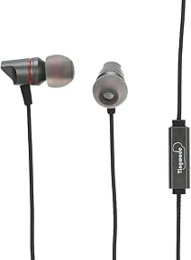 Tingwode T206 Wired Music Earphone Simple Design Containing HD Sound Quality With Microphone And 3.5 Mm jack - Dark Grey Headphones Headset